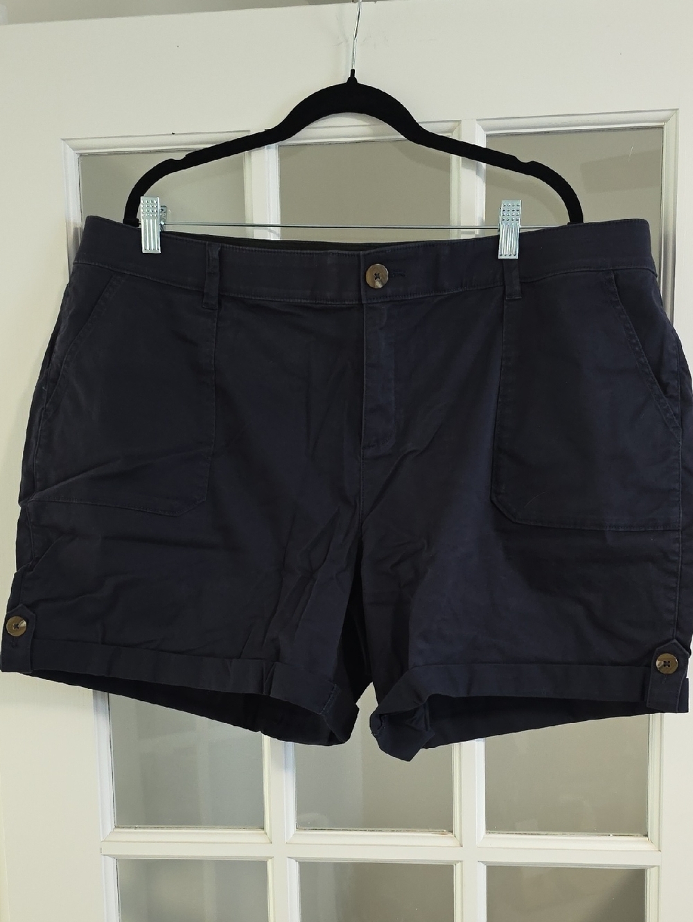 Lane Bryant Dark Navy Casual Cotton Shorts Size 20 20W New With Tags